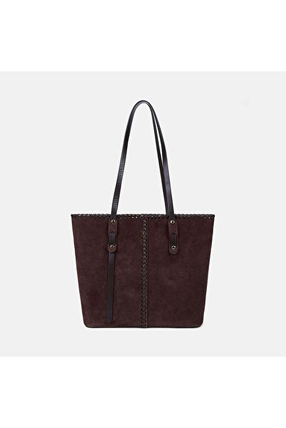 Desa Women's Bitter Brown Suede Leather Shoulder Bag