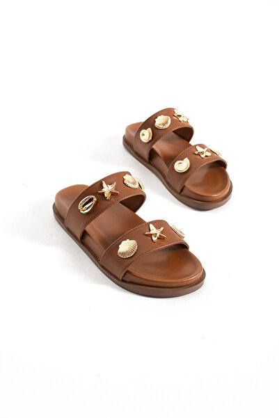 Madam Tarz Tly-525 Flat Sole Star Detailed Slippers