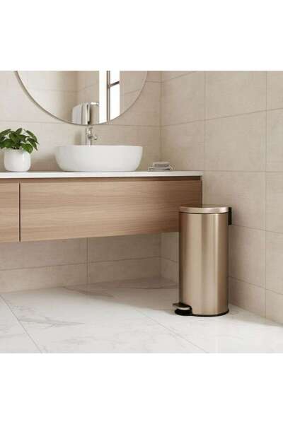 PAN HOME سلة معدنية بدواسة بإغلاق ناعم مقاومة لبصمات الأصابع 30 لتر 36x30.2x6...