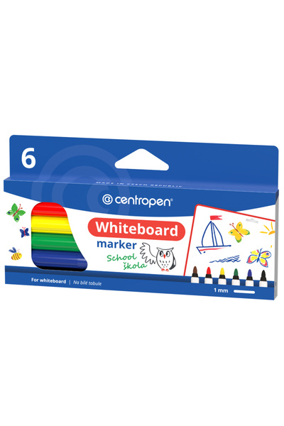 CENTROPEN Marker pentru tablă albă, set de 6, 1-2MM, 2507