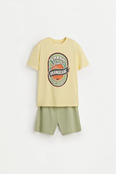 LEFTIES Desenli kısa pijama takımı