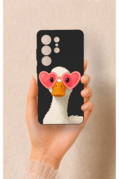 Vip Case Samsung S26 Ultra Uyumlu Aşık Ördek Desenli Silikon Kılıf