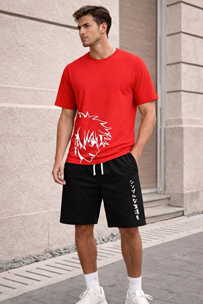 x-compass life Unisex Oversize Anime Printed Shorts Set – Casual Wear Comfort...