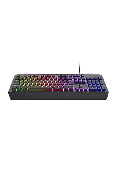 Trust Tastatură de gaming cu fir GXT 836 Evocs, 114 taste, RGB Curcubeu, Negru