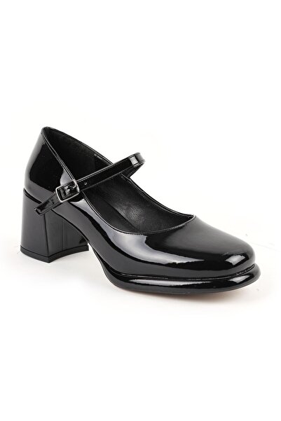Libero Women's Mary Jane Heels Shoes Shiny Patent Leather Thick Block Heel Cl...
