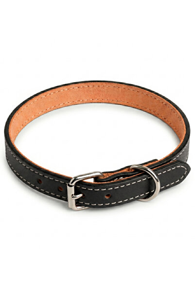 Redis Pet Zgardă câine piele naturală neagră talie mică 35x1,5cm, reglabilă, ...