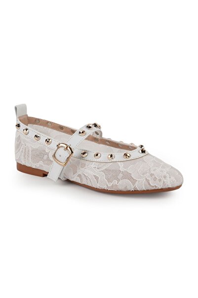 Libero Women's Tulle Ballerina Shoes with Staple Detail and Straps, Stylish, ...