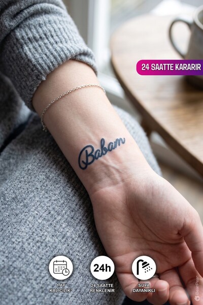BP Tattoo Babam Dövmesi 24 Saat Sonra Kararan 1 Ay Kalıcı Babam Yazılı Dövme