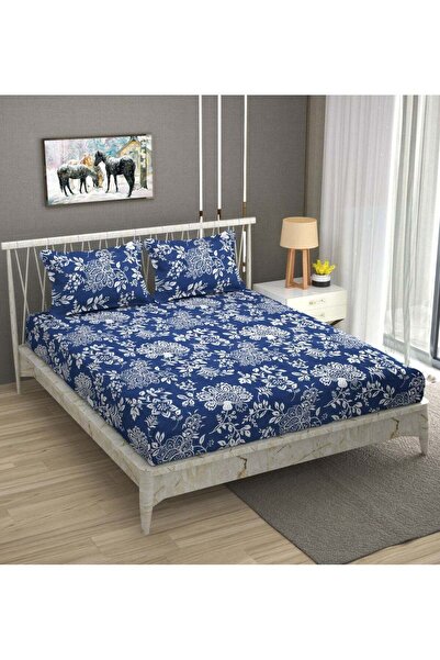 AURIO Premium Queen Size Fitted Bedsheet with 2 Pillowcases – Modern Design –...
