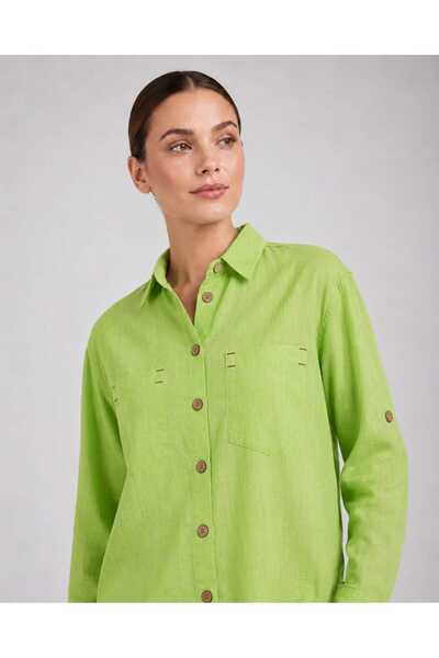 LAVİNİM ΓΥΝΑΙΚΕΙΟ ΛΙΝΟ ΠΟΥΚΑΜΙΣΟ OVERSIZE ΠΡΕΜΙΟΥΜ