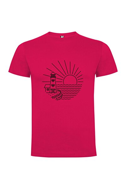 iLovePrints Monochrome Lighthouse Landscape Tshirt