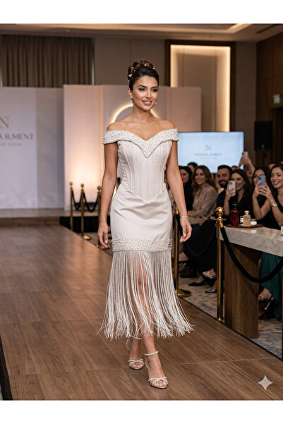 Mally Ivory Midi Evening Dress