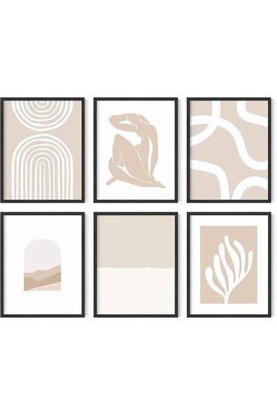 ESSESORIES Neutral Beige Modern Abstract Matisse Aesthetic Poster Wall Art Ro...