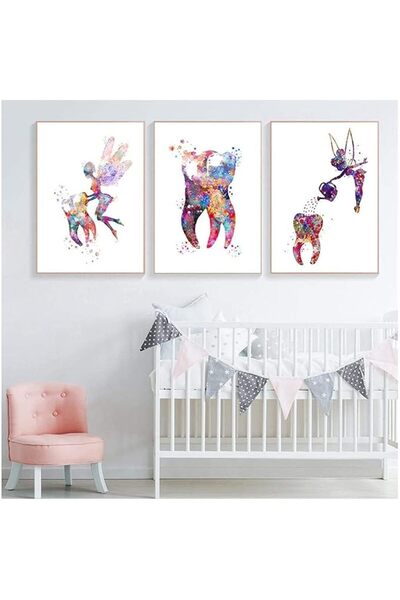 ESSESORIES Elecdon Dental Tooth Fairy Paintings, Tooth Color Aesthetic Poster...