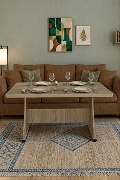 Eliusta Liva Tekerlekli MDF Yemek Masası 61x119x68 cm Çok Amaçlı Çalışma ve S...