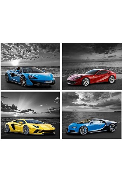 ESSESORIES Car Boys Beach Theme Black White Sports Movie Poster Wall Art Set ...