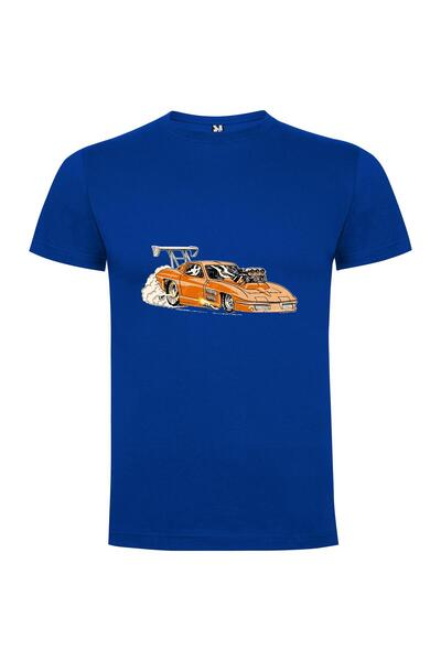 iLovePrints Flaming Corvette Racecar Tshirt