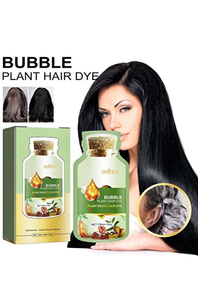 TERRION Bubble Plant Hair Dye Black Tea (15ml+15ml) x10 Pcs Natural Herbal Ha...