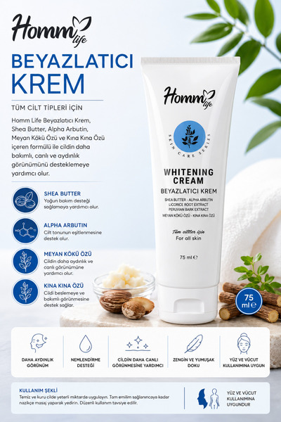 Homm Bitkisel Türkiye HOMM LIFE BEYAZLATICI KREM 75 ML