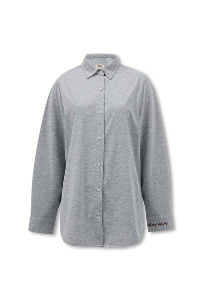 Matchy Matchy Kadın Grey Hafif Dokulu Gömlek