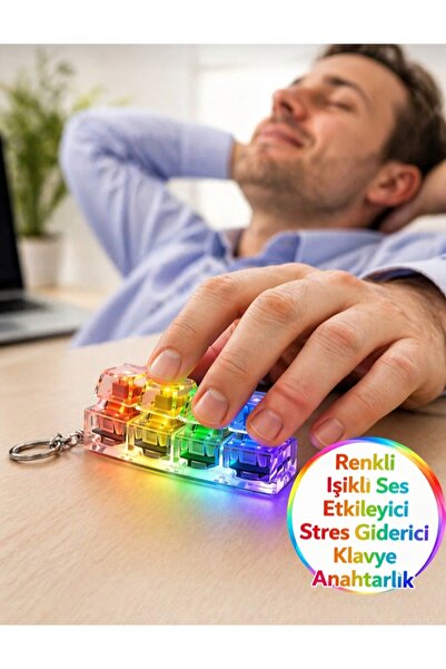 MİRLED AYDINLATMA 2 adet Işıklı stres giderici click sesli İşıklı klavye LED ...