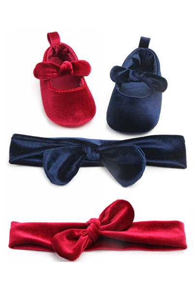 drool Balerini bebelus de catifea (Culoare: Albastru, Marime: 12-18 Luni)