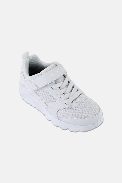 SKECHERS Kids Boy Uno-Lite Zelton Velcro Closure Shoes, White