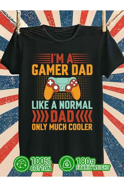 LİNA06 تي شيرت رجالي بتصميم Gamer Dad، قميص ألعاب، 180 جرام، 100% قطن، أسود، ...