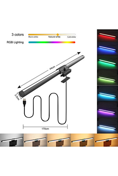 choice2 شريط إضاءة LED للشاشة بطول 44 سم مع تقنية RGB، مصباح معلق لشاشة الكمب...