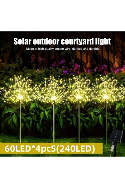 Choice1 4 قطع 240LED أضواء شمسية دافئة على شكل ألعاب نارية، 4 قطع 240/320LED،...