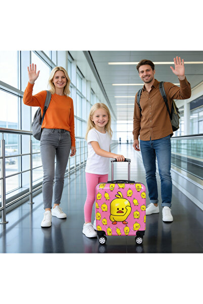 HI-FINE حقيبة سفر للأطفال على شكل بطة صفراء لطيفة، مصنوعة من البولي كربونات +...