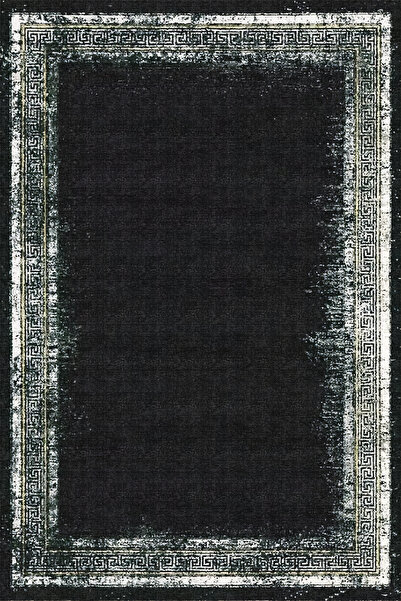 kilim home Μοντέρνο χαλί σαλονιού από βαμβάκι με γρεκικό σχέδιο σε ανθρακί - ...