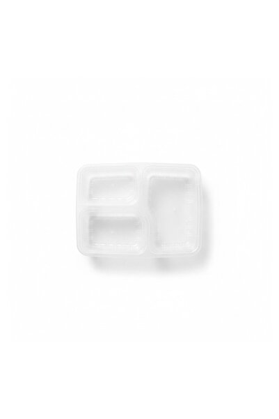 sunpack Black Plastic Bento Container 3-Compartment – Pack of 12