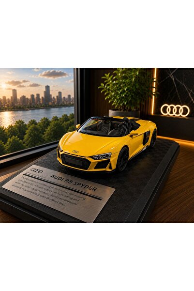 scntoys Audi R8 Spyder Diecast Model Araba 1:26 Ölçek Kutulu Özel Standlı Aud...