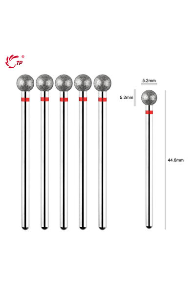 Choice 5pcs-Fine TP 5PCS Diamond Cuticle Clean Ball Head Nail Bit for Electri...