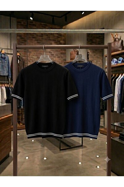 zs zaos fashion 2-Pack Advantageous Set Men's Basic Knitwear T-Shirt 100% Cot...