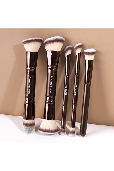 Choice3 coffee brown MAANGE 5pcs Makeup Brush Set Foundation Blush Concealer ...