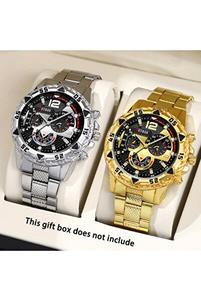 Choice as shown Men Watch 2pcs/set, Classic Fashion Men's Business Quartz Wat...
