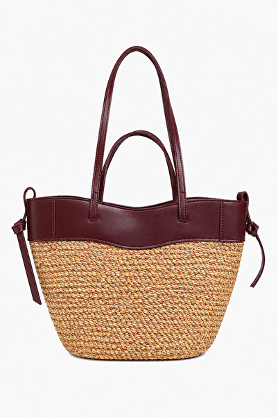 MaVaux Polen Straw Shoulder Bag with Leather Detailing, Stylish Design, Large...