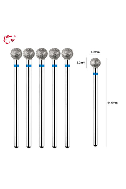 Choice1 5pcs-Medium TP 5PCS Diamond Cuticle Clean Ball Head Nail Bit for Elec...