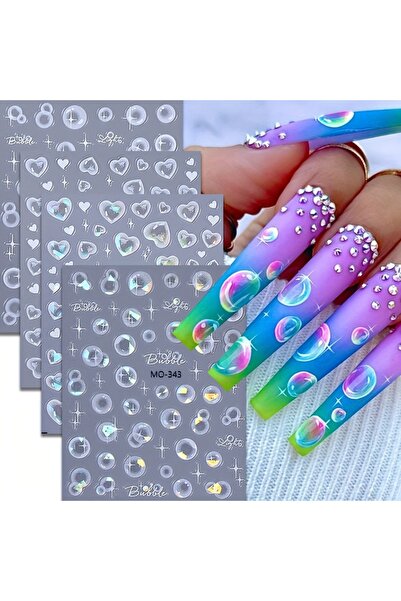 Choice7 Beige Summer floral beach animal relief nail stickers, used for DIY n...