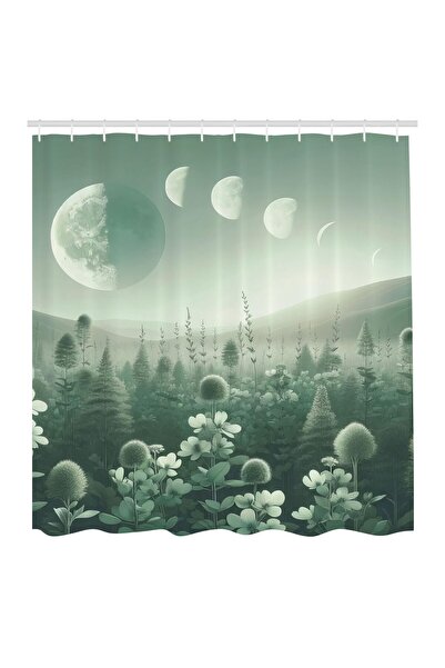 OEM Cortină de duș din material textil Wildfloral Misty Lands cu cârlige – Ve...