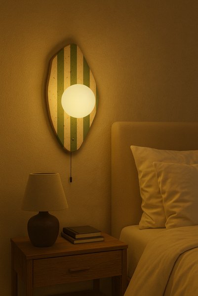 Baz Aydınlatma Only Travertine Marble Green Striped Opal Glass Globe Wall Sconce G9 Bulb Included Modern Lamp Chandelier with Chain Switch