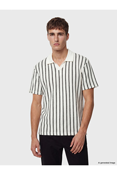 LC Waikiki Tricou polo bărbătesc din jerseu cu dungi