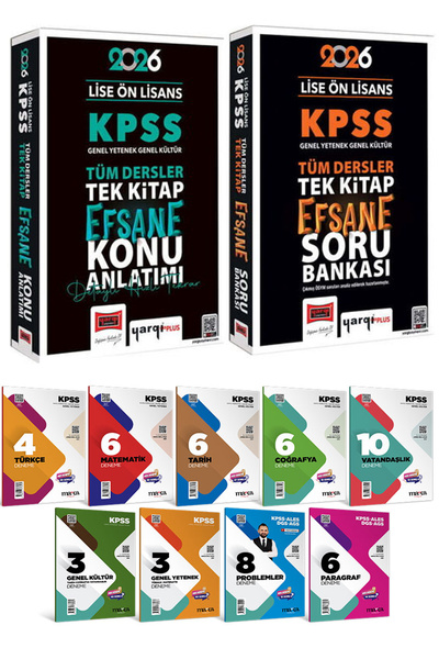 Yargı Yayınları 2026 KPSS GY GK Ortaöğretim Ön Lisans Efsane Konu ve Soru Ban...