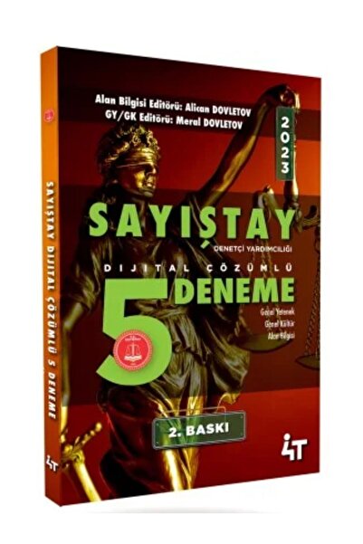 4T YAYINEVİ Sayıştay Dijital Çözümlü 5 Deneme 2. Baskı 4T Yayınları