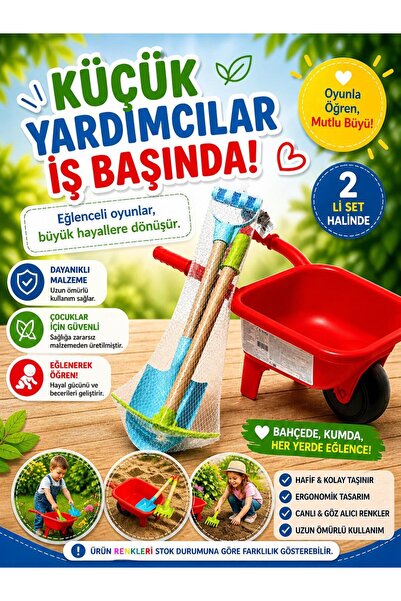 Empressco El Arabalı Çocuk Bahçe Oyuncak Seti 2 Li Kürek Kazma Seti Eğitici O...
