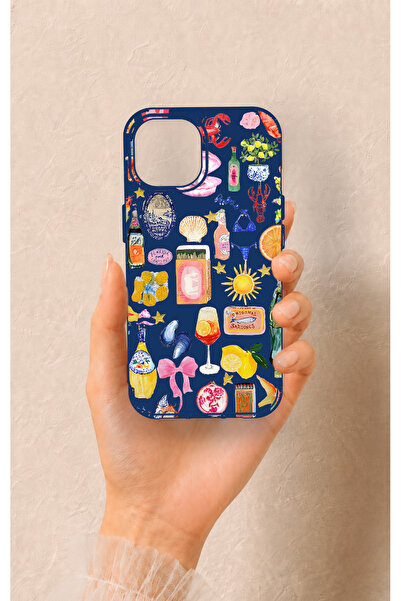 Vip Case iPhone 15 Uyumlu Summer Desenli Silikon Kılıf