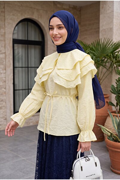 HİJABAYA Kat Kat Bebe Yaka Kolu Lastikli Modal Bluz
