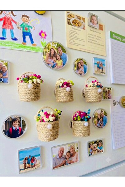Mum Sanat Atölyesi MSA Çiçek sepeti magnet(2adet)/ söz-nişan-nikah-kına hediy...
